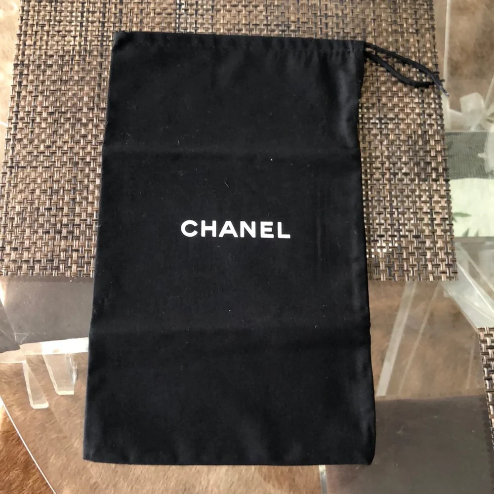 Chanel Black Drawstring Dust Bag with Logo